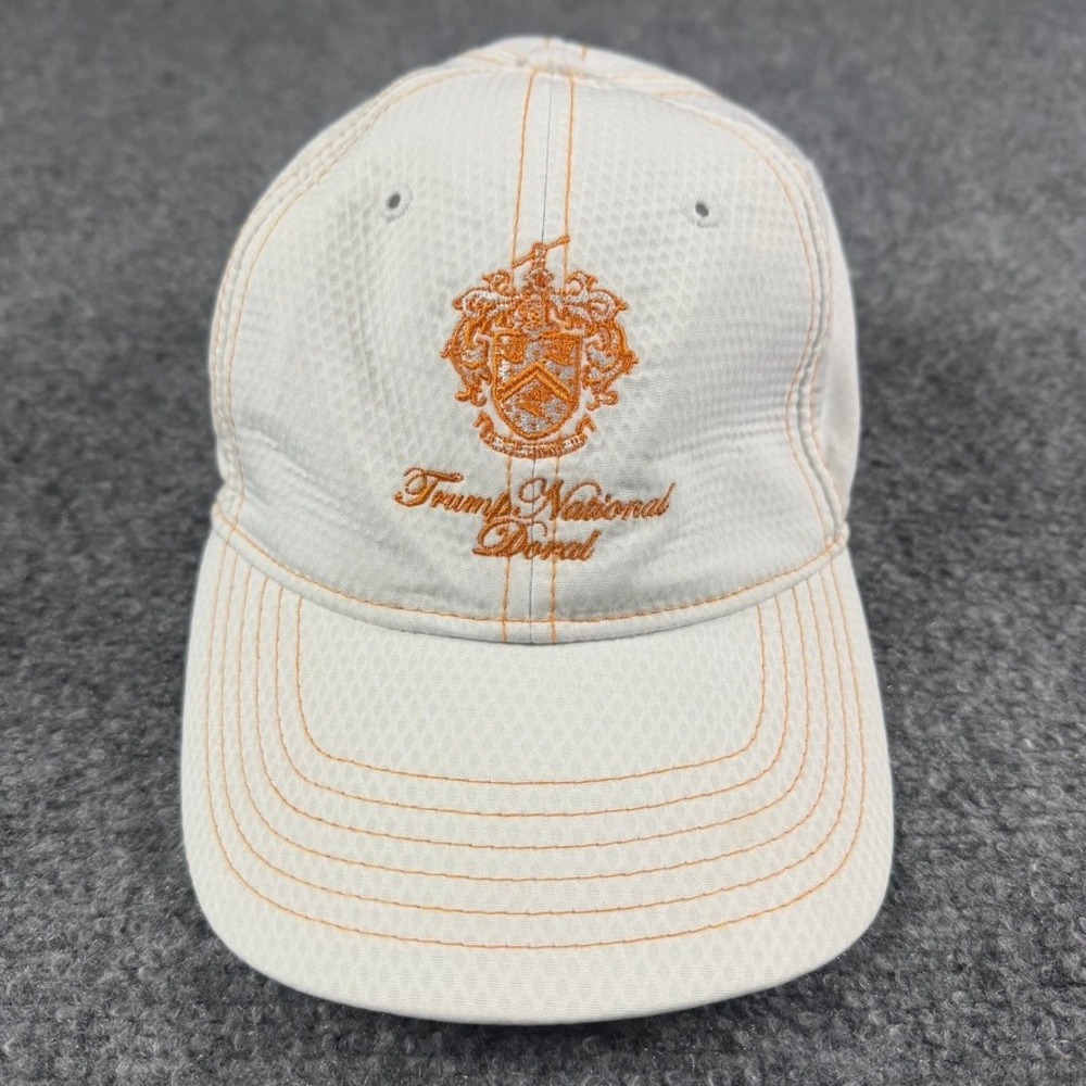 Trump National Doral Golf Hat Mens OS White Orange Ahead Performance Cap